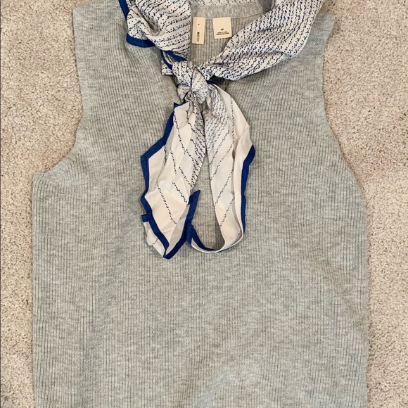 Anthropologie Moth sleeveless SP knit top with scarf “built” in. - Picture 2 of 10